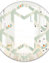 Retro Abstract Drops VII - Modern Round or Oval Wall Mirror - Hexagon Star