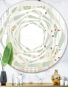 Retro Abstract Drops VII - Modern Round or Oval Wall Mirror - Whirl