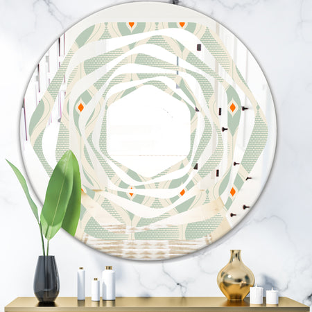 Retro Abstract Drops VII - Modern Round or Oval Wall Mirror - Whirl