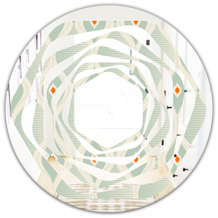 Retro Abstract Drops VII - Modern Round or Oval Wall Mirror - Whirl