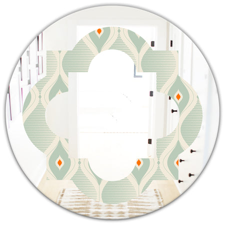 Retro Abstract Drops VII - Modern Round or Oval Wall Mirror - Quatrefoil
