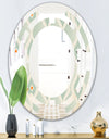 Retro Abstract Drops VII - Modern Round or Oval Wall Mirror - Space