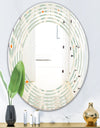 Retro Abstract Drops VII - Modern Round or Oval Wall Mirror - Wave