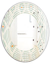 Retro Abstract Drops VII - Modern Round or Oval Wall Mirror - Wave