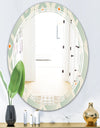 Retro Abstract Drops VII - Modern Round or Oval Wall Mirror - Triple C