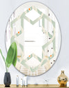 Retro Abstract Drops VII - Modern Round or Oval Wall Mirror - Hexagon Star