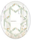 Retro Abstract Drops VII - Modern Round or Oval Wall Mirror - Hexagon Star