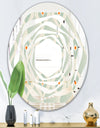 Retro Abstract Drops VII - Modern Round or Oval Wall Mirror - Whirl