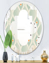 Retro Abstract Drops VII - Modern Round or Oval Wall Mirror - Quatrefoil