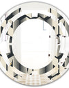 Abstract Retro Triangular Geometrics - Modern Round or Oval Wall Mirror - Space