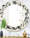 Abstract Retro Triangular Geometrics - Modern Round or Oval Wall Mirror - Leaves