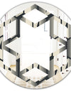 Abstract Retro Triangular Geometrics - Modern Round or Oval Wall Mirror - Hexagon Star