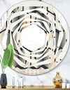 Abstract Retro Triangular Geometrics - Modern Round or Oval Wall Mirror - Whirl