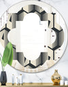 Abstract Retro Triangular Geometrics - Modern Round or Oval Wall Mirror - Quatrefoil