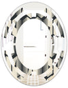 Abstract Retro Triangular Geometrics - Modern Round or Oval Wall Mirror - Space