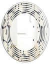 Abstract Retro Triangular Geometrics - Modern Round or Oval Wall Mirror - Wave