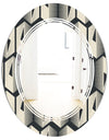 Abstract Retro Triangular Geometrics - Modern Round or Oval Wall Mirror - Triple C