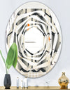 Abstract Retro Triangular Geometrics - Modern Round or Oval Wall Mirror - Whirl