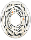 Abstract Retro Triangular Geometrics - Modern Round or Oval Wall Mirror - Whirl