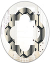 Abstract Retro Triangular Geometrics - Modern Round or Oval Wall Mirror - Quatrefoil