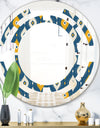 Retro Abstract Pattern II - Modern Round or Oval Wall Mirror - Space
