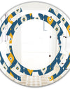 Retro Abstract Pattern II - Modern Round or Oval Wall Mirror - Space