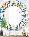 Retro Abstract Pattern II - Modern Round or Oval Wall Mirror - Wave