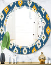 Retro Abstract Pattern II - Modern Round or Oval Wall Mirror - Triple C