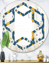 Retro Abstract Pattern II - Modern Round or Oval Wall Mirror - Hexagon Star