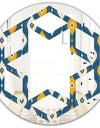 Retro Abstract Pattern II - Modern Round or Oval Wall Mirror - Hexagon Star