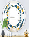 Retro Abstract Pattern II - Modern Round or Oval Wall Mirror - Space