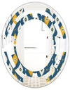 Retro Abstract Pattern II - Modern Round or Oval Wall Mirror - Space