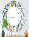 Retro Abstract Pattern II - Modern Round or Oval Wall Mirror - Wave
