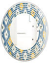 Retro Abstract Pattern II - Modern Round or Oval Wall Mirror - Wave