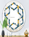 Retro Abstract Pattern II - Modern Round or Oval Wall Mirror - Hexagon Star