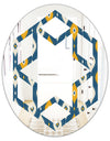 Retro Abstract Pattern II - Modern Round or Oval Wall Mirror - Hexagon Star