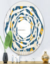 Retro Abstract Pattern II - Modern Round or Oval Wall Mirror - Whirl