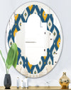 Retro Abstract Pattern II - Modern Round or Oval Wall Mirror - Quatrefoil