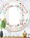 Retro Abstract Pattern Design II - Modern Round or Oval Wall Mirror - Space