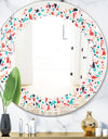 Retro Abstract Pattern Design II - Modern Round or Oval Wall Mirror - Leaves