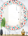 Retro Abstract Pattern Design II - Modern Round or Oval Wall Mirror - Triple C