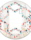 Retro Abstract Pattern Design II - Modern Round or Oval Wall Mirror - Hexagon Star