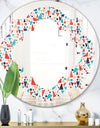 Retro Abstract Pattern Design II - Modern Round or Oval Wall Mirror - Quatrefoil