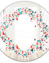 Retro Abstract Pattern Design II - Modern Round or Oval Wall Mirror - Quatrefoil