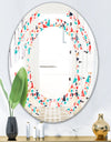 Retro Abstract Pattern Design II - Modern Round or Oval Wall Mirror - Space