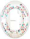 Retro Abstract Pattern Design II - Modern Round or Oval Wall Mirror - Space