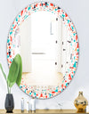 Retro Abstract Pattern Design II - Modern Round or Oval Wall Mirror - Triple C