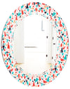 Retro Abstract Pattern Design II - Modern Round or Oval Wall Mirror - Triple C