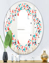 Retro Abstract Pattern Design II - Modern Round or Oval Wall Mirror - Quatrefoil
