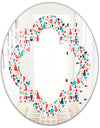 Retro Abstract Pattern Design II - Modern Round or Oval Wall Mirror - Quatrefoil